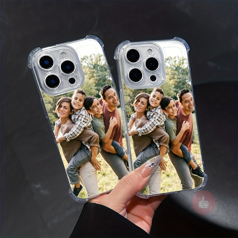 Phone Cases You Can Customize - DIYでカスタマイズ可能な透明耐衝撃スマホケース。家族写真入り、厚みのある角、高解像度印刷。iPhone 17、16、15、14、13、12、11 Pro Max、Pro Plusなどの機種に対応。 愛する人、親戚、友人、子供、ペットの写真を使ってパーソナライズされたデザインを作成できるため、家族や個人用のクリエイティブなギフトになります。
