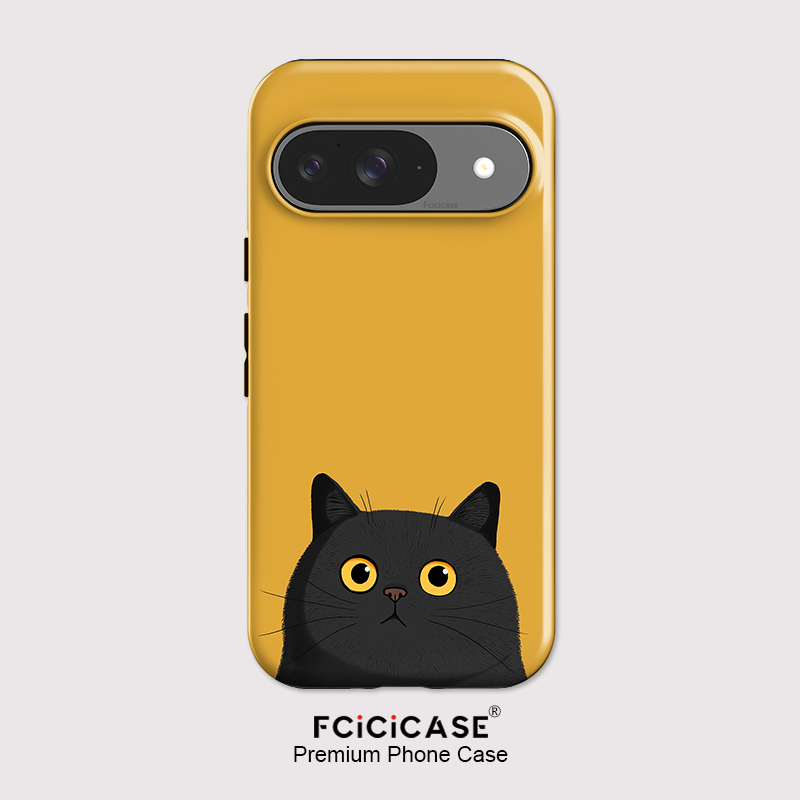 Phone Cases Pixel 10 Pro - Fcicicase Pixel 9 10 Pro用のかわいい黒猫柄スマホケース Google