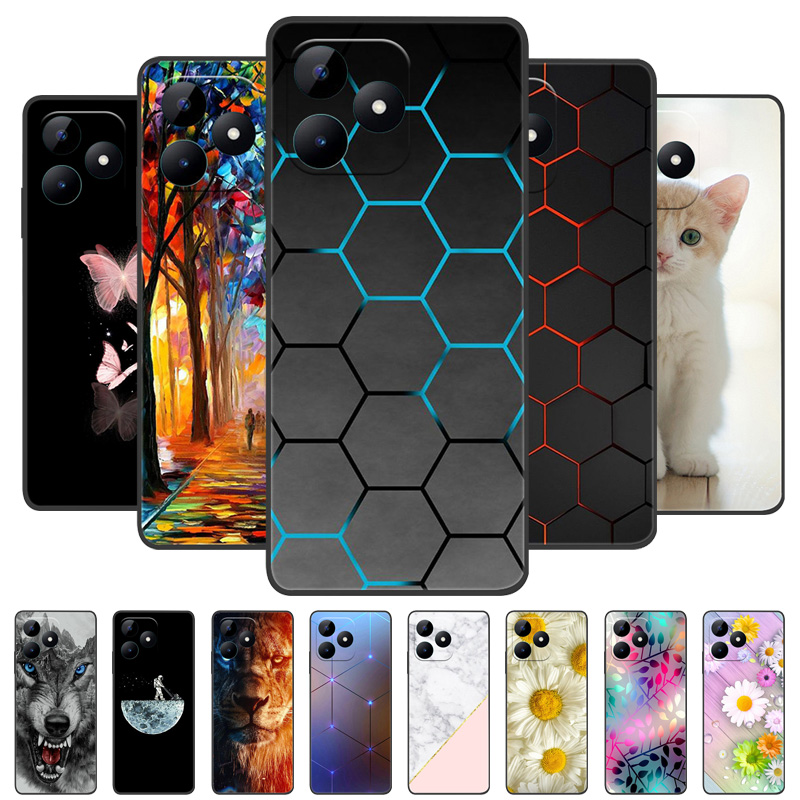 Realme Note 50 - Realmeシリコンバックカバー,ソフトtpu,保護電話ケース,ファッショナブルなシェル,Realme note 50, 6.74インチ