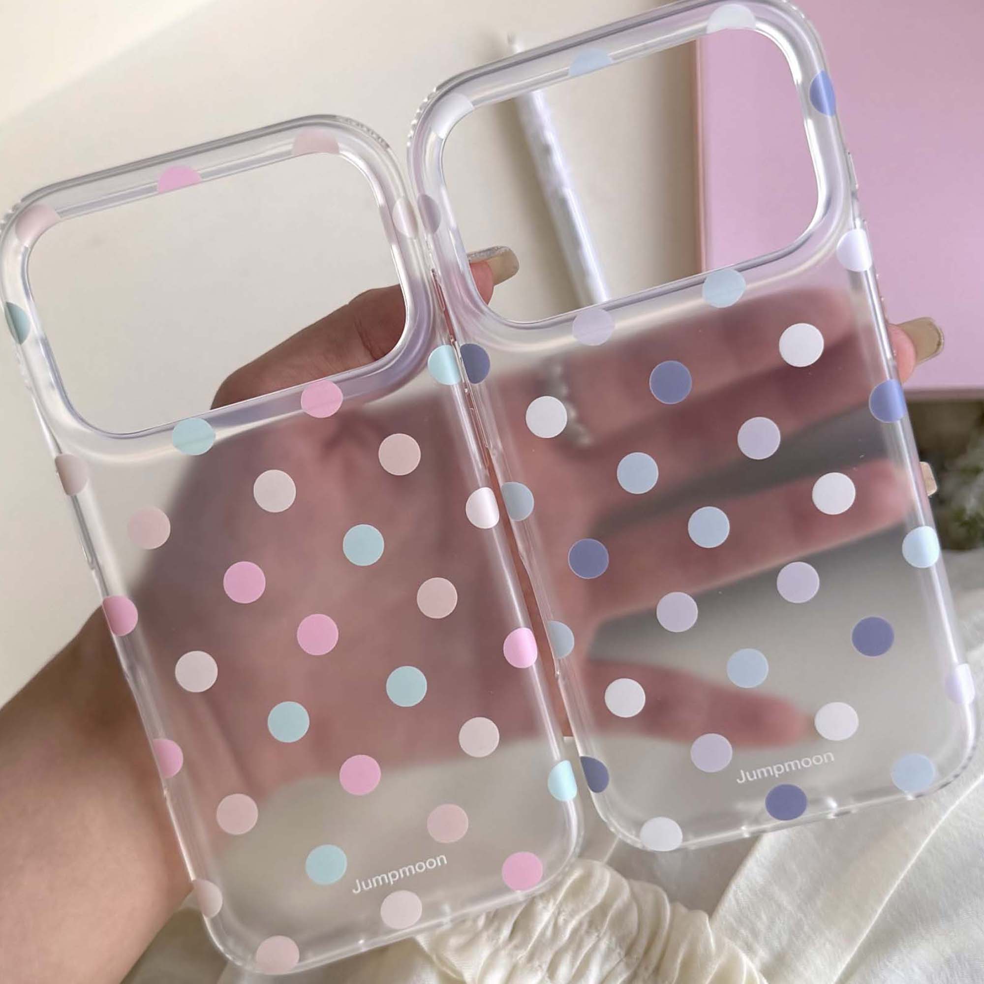 Phone Cases Highpoint - カラフルなポイントデザインの耐衝撃性高品質iPhoneケース、iPhone 15、16 Pro Max、17 Pro Max対応、インスタ映えする保護バックカバー