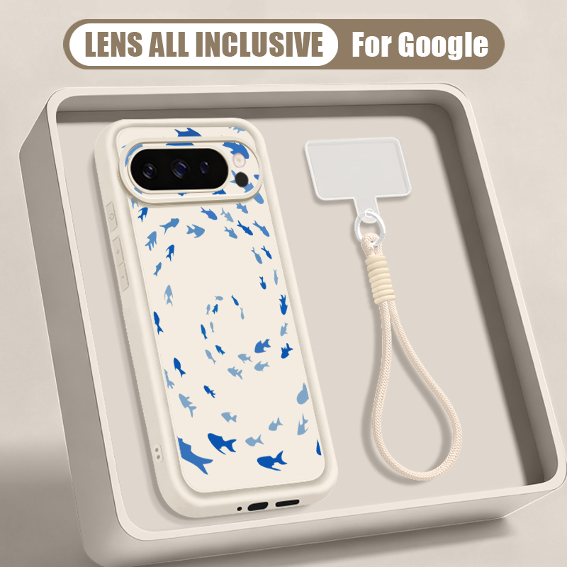 ザトウクジラ柄リストストラップ付きランヤードケース Goog - Phone Cases Pixel 10 Pro のレビューと価格